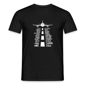 Pilot plane phonetic alphabet - Men's T-Shirt - black - Front - AI Model Male 178 light (178cm)