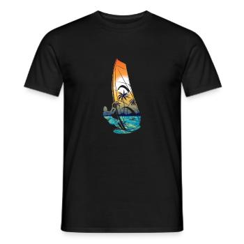 Windsurfen Windsurfing Surfen Surfing Geschenk - Men's T-Shirt - black - Front - AI Model Male 178 light (178cm)