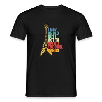 Je peux être vieux mais je dois voir tous les groupes cool - T-shirt homme - noir - Devant - AI Model Male 178 light (178cm)
