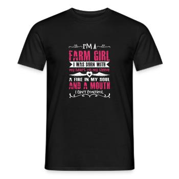 Fille de ferme ont de beaux mollets - T-shirt homme - noir - Devant - AI Model Male 178 light (178cm)