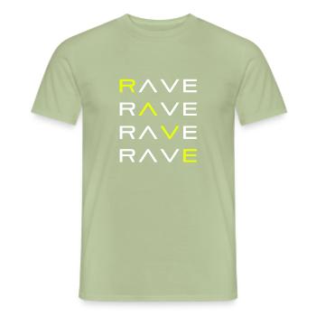 RAVE TECHNO RAVER - Männer T-Shirt - Sage - Vorne - AI Model Male 178 light (178cm)