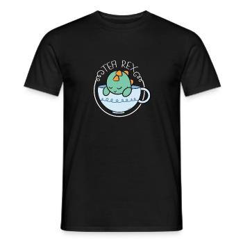 Tea Rex tea tea drinker - Men's T-Shirt - black - Front - AI Model Male 178 light (178cm)
