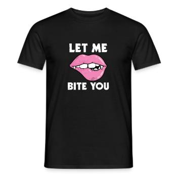 Cadeau de vampire d'Halloween se mordant les lèvres - T-shirt homme - noir - Devant - AI Model Male 178 light (178cm)