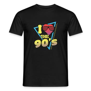 I love the 90s I love the 90s 90's pop - Men's T-Shirt - black - Front - AI Model Male 178 light (178cm)