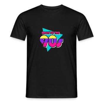 90 - Men's T-Shirt - black - Front - AI Model Male 178 light (178cm)