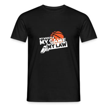 Basketball Referee Gift | ref - Men's T-Shirt - black - Front - AI Model Male 178 light (178cm)