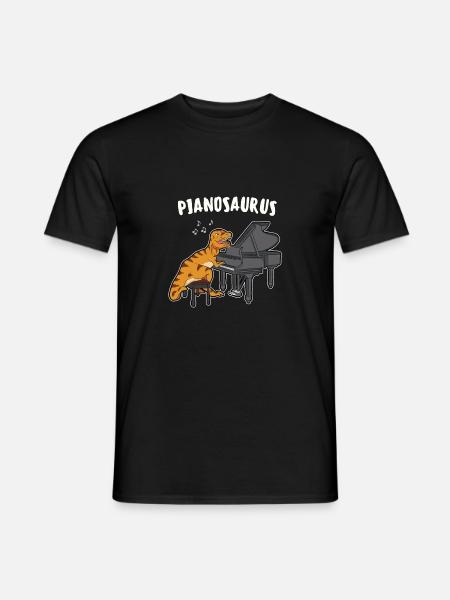 Pianosaurus Dinosaur Piano Piano Pianist Dino - Men's T-Shirt - black