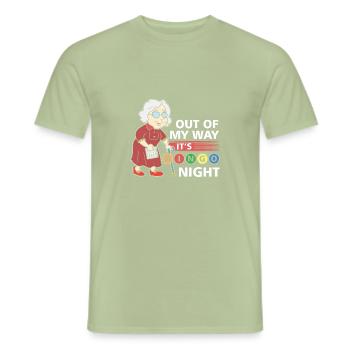 Out of my way It's Bingo Night - Men's T-Shirt - sage - Front - AI Model Male 178 light (178cm)
