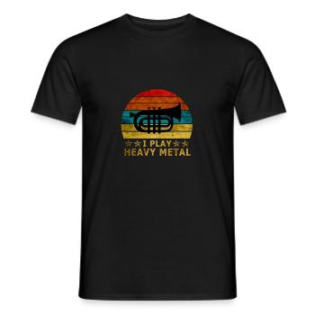 | de cornet heavy metal Instrument| Orchestre| Bande| - T-shirt homme - noir - Devant - AI Model Male 178 light (178cm)