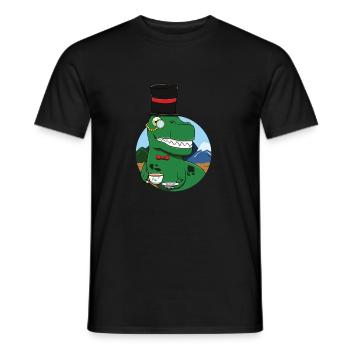Tee Rex Frauen Männer T-Rex Wortspiel Cup Dinosaurier Zeichnung - Männer T-Shirt - Schwarz - Vorne - AI Model Male 178 light (178cm)