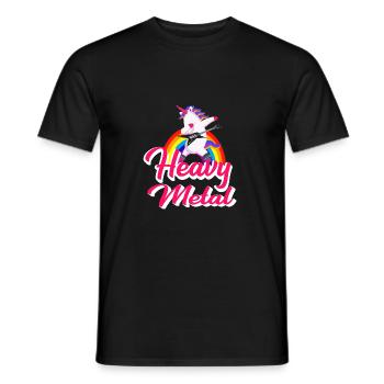 Heavy Metal Unicorn - Men's T-Shirt - black - Front - AI Model Male 178 light (178cm)