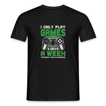 Je ne joue que 3 jours par semaine - T-shirt homme - noir - Devant - AI Model Male 178 light (178cm)