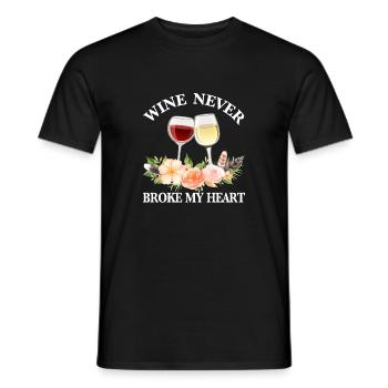 Wine Never Broke My Heart sommelier amateur de vin - T-shirt homme - noir - Devant - AI Model Male 178 light (178cm)