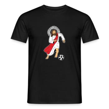 Jesus Christ Sport Football Footballeur Football - T-shirt homme - noir - Devant - AI Model Male 178 light (178cm)