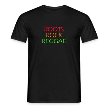 roots rock reggae - Männer T-Shirt - Schwarz - Vorne - AI Model Male 178 light (178cm)