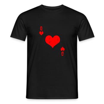 Spielkarte Herz Königin Karte Kartenspiel - Männer T-Shirt - Schwarz - Vorne - AI Model Male 178 light (178cm)