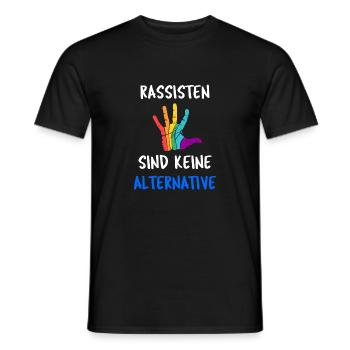 Les racistes ne sont pas une alternative - l'antiracisme - T-shirt homme - noir - Devant - AI Model Male 178 light (178cm)