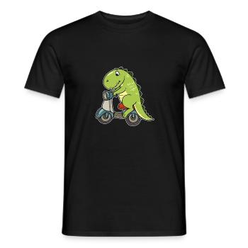 Moped moped two-wheeler dino dinosaur biker - Men's T-Shirt - black - Front - AI Model Male 178 light (178cm)