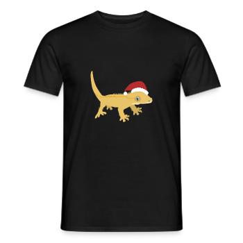 Christmas Crested Gecko - Männer T-Shirt - Schwarz - Vorne - AI Model Male 178 light (178cm)
