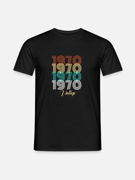 1970 Vintage Geburtstag Geburtsjahr Geschenkidee - Männer T-Shirt - Schwarz