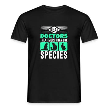 Real Doctors Treat More Than One Species - Men's T-Shirt - black - Front - AI Model Male 178 light (178cm)