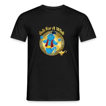 Frage den Flaschengeist nach einem Wunsch - Men's T-Shirt - black - Front - AI Model Male 178 light (178cm)