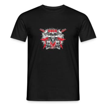Death Metal Heavy Metal Skull Rock Gift - Men's T-Shirt - black - Front - AI Model Male 178 light (178cm)