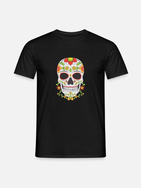 Sugar Skull Mask Day of the Dead Skull Gift - Men's T-Shirt - black