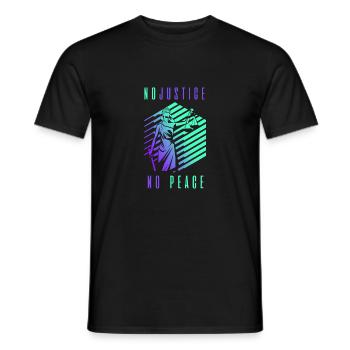 No Justiec No Peace - Men's T-Shirt - black - Front - AI Model Male 178 light (178cm)