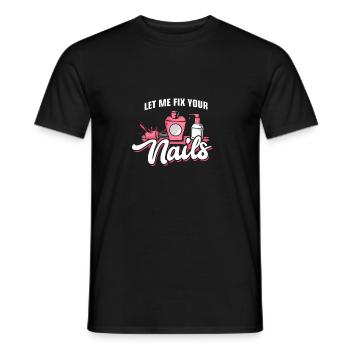 Nail designer manicure beautician fingernails - Men's T-Shirt - black - Front - AI Model Male 178 light (178cm)