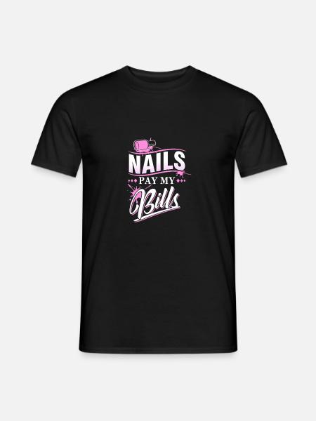 Nail designer manicure beautician fingernails - Men's T-Shirt - black