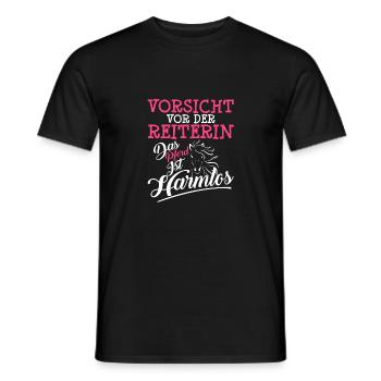 VORSICHT VOR DER REITERIN DAS PFERD IST HARMLOS - Männer T-Shirt - Schwarz - Vorne - AI Model Male 178 light (178cm)