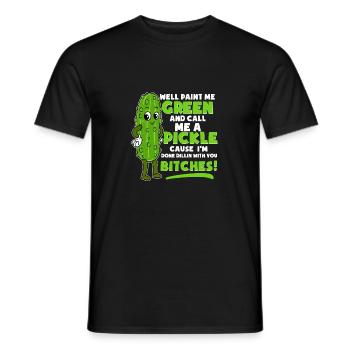 Funny Call Me Cucumber Gherkin Gürkchen joke - Men's T-Shirt - black - Front - AI Model Male 178 light (178cm)