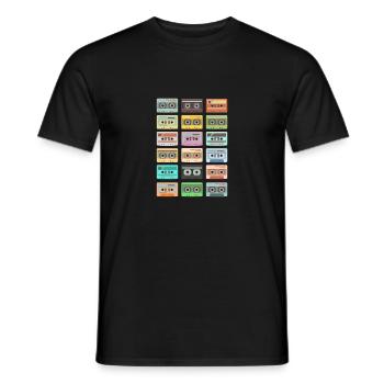 XASTY Tolles Retro Musik Kassetten Oldschool Shirt - Männer T-Shirt - Schwarz - Vorne - AI Model Male 178 light (178cm)