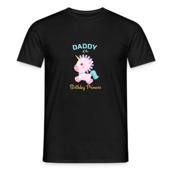 Daddy of Birthday Princess Gift Bday Party Unicorn - Men's T-Shirt - black - Front - AI Model Male 178 light (178cm)