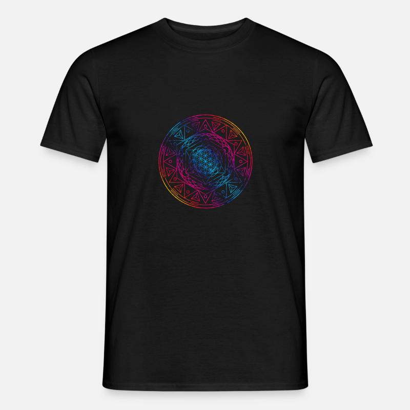 Heilige Geometrie TetraFlower - Männer T-Shirt - Schwarz