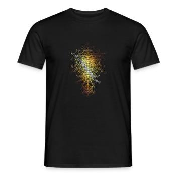 Heilige Geometrie, gebogene Bemaßungen - Männer T-Shirt - Schwarz - Vorne - AI Model Male 178 light (178cm)