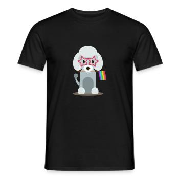 Gay Pride Flag Poodle Gift Dog LGBTQ LGBT Pride - Männer T-Shirt - Schwarz - Vorne - AI Model Male 178 light (178cm)