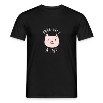 Purr-fect Auntie Auntie Funny Cute Cat Lover - Men's T-Shirt - black - Front - AI Model Male 178 light (178cm)