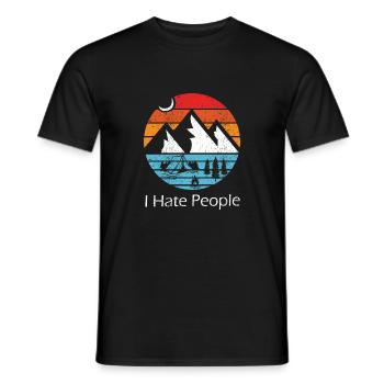 I Hate People - Männer T-Shirt - Schwarz - Vorne - AI Model Male 178 light (178cm)