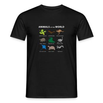 Animals of the World Gift Snake Bat Tiger Raccoon - Men's T-Shirt - black - Front - AI Model Male 178 light (178cm)
