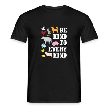 Animal Lover Gifts Be Kind to Every Kind Vegan - Men's T-Shirt - black - Front - AI Model Male 178 light (178cm)