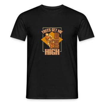 Scie à chaîne pour ouvrier forestier Bûcheron Bois - T-shirt homme - noir - Devant - AI Model Male 178 light (178cm)