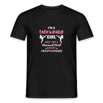 Taekwondo Girl Funny Taekwondo Gift Ideas Kick - Men's T-Shirt - black - Front - AI Model Male 178 light (178cm)