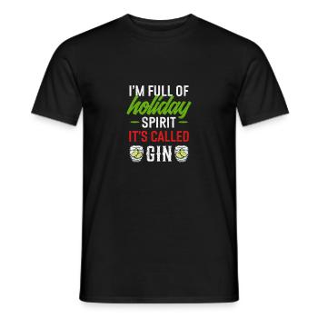 Drunk For The Holidays Christmas Gin's Full Of - Men's T-Shirt - black - Front - AI Model Male 178 light (178cm)