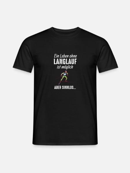Langlauf lustiger Spruch Langläufer Geschenk - Männer T-Shirt - Schwarz