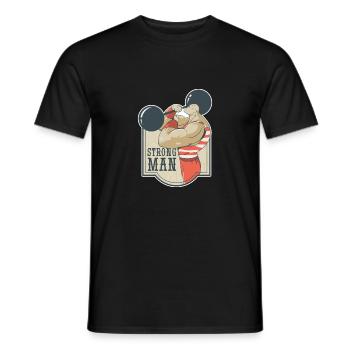 Strongman retro Muskelmann mit Gewicht Nostalgie - Männer T-Shirt - Schwarz - Vorne - AI Model Male 178 light (178cm)