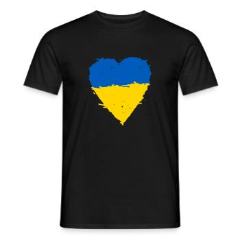 Coeur drapeau Ukraine - T-shirt homme - noir - Devant - AI Model Male 178 light (178cm)