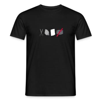 Rock Scissor Paper - No Fountain - Men's T-Shirt - black - Front - AI Model Male 178 light (178cm)