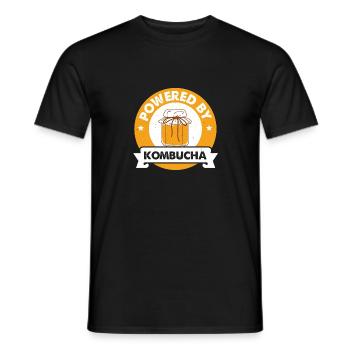 Kombucha - Powered By Kombucha Scoby Tea Gift - Men's T-Shirt - black - Front - AI Model Male 178 light (178cm)